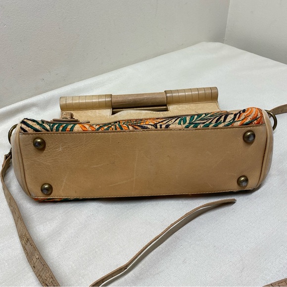 Naughty Monkey Tropical Patterned Leather Tan and Green Women's Bag - Picture 4 of 16